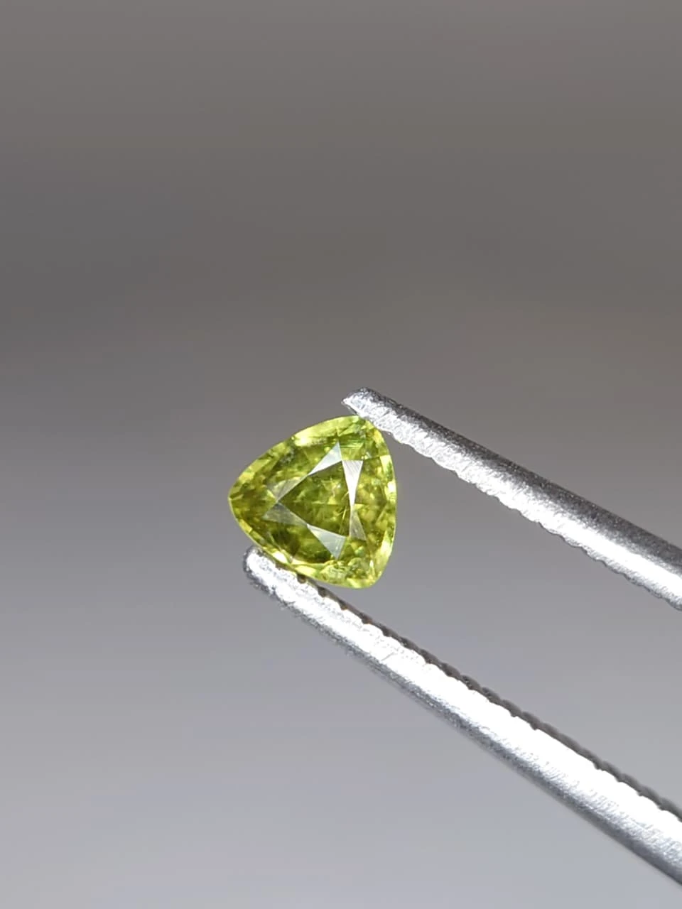 0.2ct Trillion Faceted Natural Demantoid Garnet from Pakistan — view 4